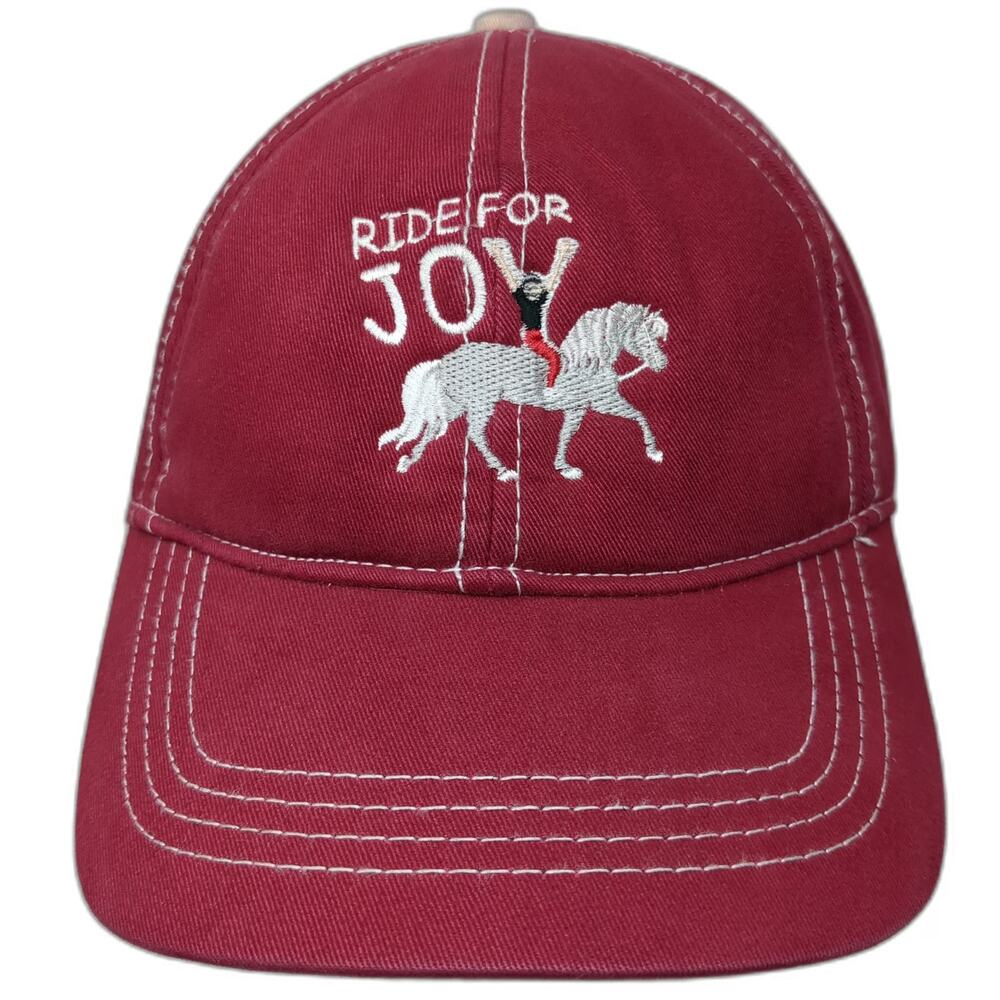Fahrenheit Baseball Cap Red One Size Ride For Joy Horse Equestrian Slideback Hat